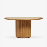 Table à manger rétro en chêne massif pour six personnes, design moderne personnalisé, table ronde pour salle à manger et négociation, en bois
