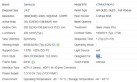 Samsung Hoch auflösendes ATNA40YN04-0-TFT-LCD-Anzeige modul für Laptops-Bildschirm und Mini-Industrie-Bedienfelder