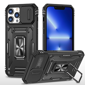 Funda protectora para lente de cámara deslizante a prueba de golpes con soporte, funda para teléfono, funda trasera para Samsung iPhone 13 14 15 16 Pro Max - Product Image 2
