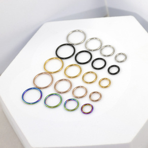 316L Phẫu Thuật Thép Không Gỉ <span class=keywords><strong>Helix</strong></span> Clicker Bản Lề Phân Khúc Mũi Vòng Sụn Hoop Bông Tai 6/8/10/12Mm Cho Trẻ Em - Product Image 5