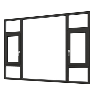 Ventana de Aluminio Negro con Vidrio Templado Personalizable, <span class=keywords><strong>Ventanas</strong></span> Abatibles <span class=keywords><strong>Rectangulares</strong></span> de Aluminio - Product Image 3
