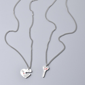 สร้อยคอสแตนเลสจี้ล็อคหัวใจสำหรับวันวาเลนไทน์ขายส่ง - Product Image 2