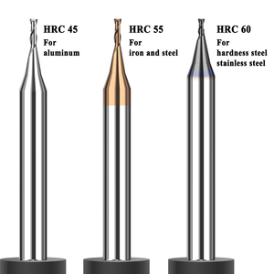 2 cannelures 0.2-0.9mm pour aluminium acier inoxydable Micro fraises à bout plat CNC Fraises de précision Outils de gravure - Product Image 2