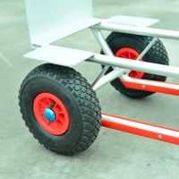 Carretilla de Mano Multiusos de Aluminio Ligera de 80 kg, Carretilla con Ruedas Neumáticas Antipinchazos para Almacén