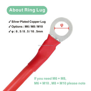 12/10/8/6/4/2/0 AWG绞合铜线连接器电缆，用于电动汽车机械电子用电池逆变器15厘米橡胶 - Product Image 5