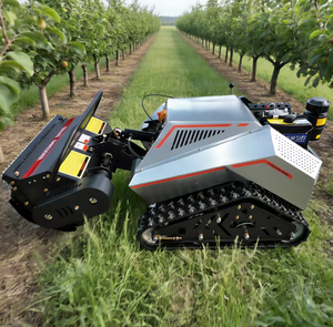 Tondeuse à chenilles tout-terrain 4x4 télécommandée 18 CV à braquage zéro avec engrenage de roulement moteur pour désherbage sécurisé en vignoble - Product Image 2