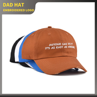 Gorra de Béisbol Clásica Personalizada de 6 Paneles con Logotipo Bordado, Gorras Vintage Desgastadas, Gorras de Estilo Dad Distressed