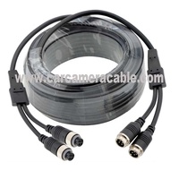 Personnalisé GX12 4 Pin Aviation 2 femelle à 2 mâle prise câble caméra vidéo Audio câble d'extension pour DEUX VÉHICULE CCTV caméra DVR