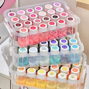 Perler Bead Storage Box Large Capacity Transparent Rectangular Stackable Nail Art Bead Organizer - Product Image 2