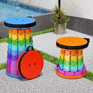 <span class=keywords><strong>Chaise</strong></span> <span class=keywords><strong>pliante</strong></span> télescopique <span class=keywords><strong>multifonctionnelle</strong></span> légère en plastique pour le camping, tabouret rétractable - Product Image 3