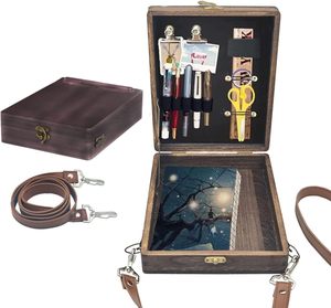 Boîte de messager Portable en bois artiste porte-outil croquis chevalet idéal pour les écrivains artistes comme cadeaux créatifs - Product Image 2
