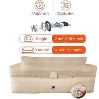 Canapé gonflable double 300D cationique imperméable résistant aux UV avec housse amovible et doublure en PVC haute résilience, facile à ranger pour le camping