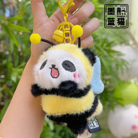 Vente en gros d'usine, porte-clés en peluche panda 3D super doux et mignon, avec un savoir-faire de fabrication de haute qualité, service ODM