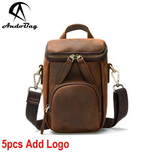 กระเป๋าหนังวัวแท้ AndoBag รุ่น Crazy Horse สไตล์เรโทร สะพายไหล่แบบครอสบอดี้สำหรับผู้ชาย กระเป๋าสะพายข้างแบบมีซิปคู่ กระเป๋าถือทำงานหนังวัวแท้ รุ่น 1386 - Product Image 1