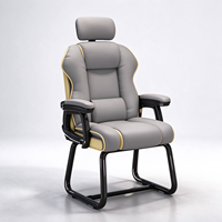 Chaise d'ordinateur, chaise de gaming, chaise de bureau, chaise de streaming en direct en cuir PU, ergonomique avec support lombaire et dossier inclinable réglable