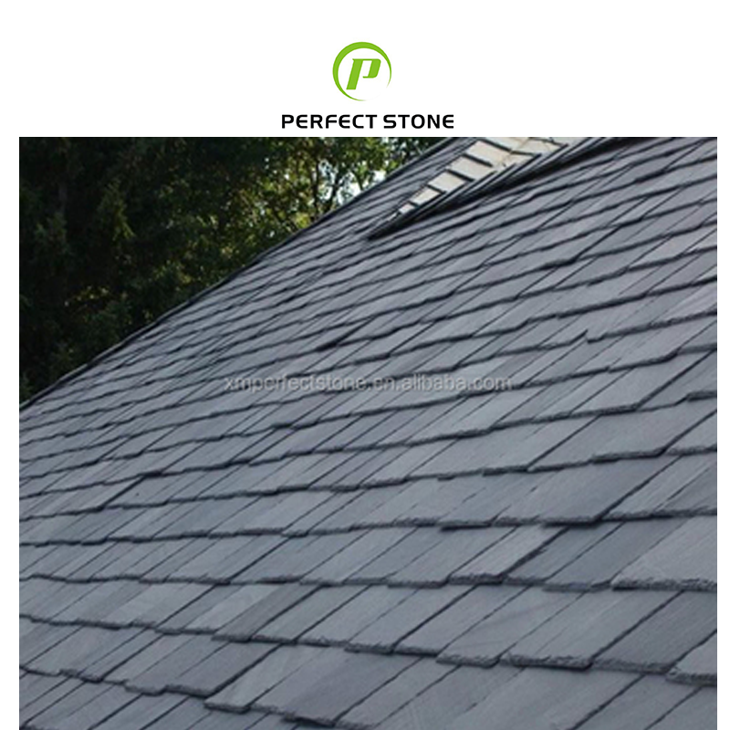 Natural waterproof black tile synthetic slate roof tiles for villa roof slate