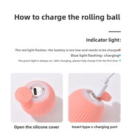 Balle jouet lumineuse LED JZ rechargeable par USB, design moderne et simple pour chatons chiens, boîte roulante à gravité classique