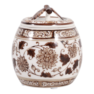 Candela profumata in ceramica con coperchio, design Chinoiserie, per decorazioni domestiche, uso interno ed esterno - Product Image 4