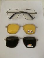 Nouvelles lunettes de soleil magnétiques pour hommes, double pont, monture métallique, verres interchangeables à clipser, protection UV, pour la conduite et le quotidien