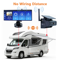 Système de caméra de recul sans fil CarPlay pour voiture, écran sans fil 9,3 pouces, navigation GPS verticale avec caméra solaire