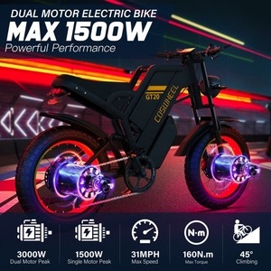 Motocicleta Eléctrica GT20pro con Llantas Gruesas de 20"4.0", Motor Eléctrico de 3000W y Batería de 48V 40AH - Product Image 1