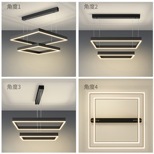 โคมไฟเพดาน LED ทรงสี่เหลี่ยมทันสมัย ฟูลสเปกตรัม 60 ซม. สำหรับห้องนั่งเล่น ห้องนอน ห้องรับประทานอาหาร โคมไฟตกแต่งบ้าน - Product Image 1