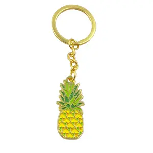 Gratis Schimmel Fashion Custom Metalen Zacht Email Ananas Sleutelhangers