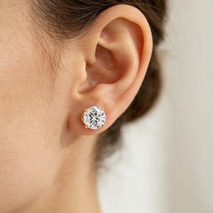 Custom various styles <b>earrings</b> Lab-grown <b>diamond</b> 1/2/3ct lab <b>diamond</b> Gold plated 925 sterling sliver IGI VS clarify certificate - Product Image 1
