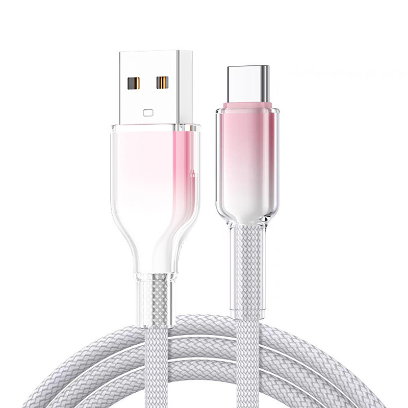 Boîtier rose Câble blanc