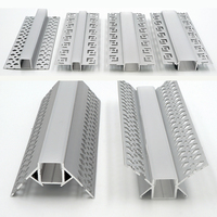 Penutup saluran lampu LED pita aluminium, dudukan Strip pemasangan, sistem ekstrusi Diffuser tepi dinding mendukung Casing