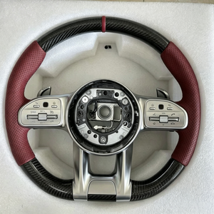 Cuero de fibra de carbono para volante <span class=keywords><strong>Mercedes</strong></span> Benz W117 W218 W222 W212 C63 W176 Cls W204 W205 Gle 2024 W447 Cla <span class=keywords><strong>Amg</strong></span> W213 W211 - Product Image 3