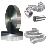Film PET laminé en aluminium de haute qualité personnalisé de 12 microns, utilisé pour la fabrication de conduits d'air flexibles, matière première