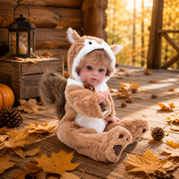 Poupée Reborn de 20 pouces en vinyle intégral avec costume d'ours en peluche, combinaison en peluche et sucette, poupée nouveau-né pour jeu d'imitation