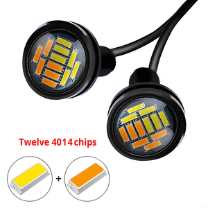 Car Eagle Eye Light 23mm 4014 12SMD Dual Color Turn Signal Daytime Running Light Spot Lamp Backup Motorcycle Parking Lamp DRL - Product Image 2