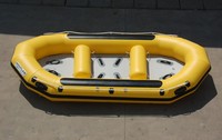 Rafting en eaux vives, bateau de sauvetage, radeau gonflable jaune en PVC/Hypalon, bateau à pagaie gonflable 3,8 m R-380