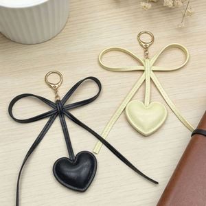 Candy Color PU Leather Heart <b>Bag</b> <b>Charm</b> Aesthetic Love Pendant Accessories Leather Keychain Holder <b>Charms</b> for Gifts - Product Image 2