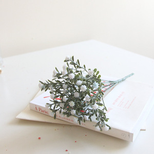 Fleur artificielle gypsophile floquée à 7 branches, cadeau fête des Mères, accessoires floraux en plastique, décoration intérieure DIY, tige unique - Product Image 2
