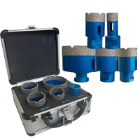Jeu de forets diamantés brasés sous vide bleus M14, 5 pièces, longueur totale 17 cm, ODM OEM pour le perçage de la maçonnerie sur le marbre et les carreaux