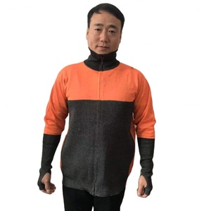 Vêtements de sécurité anti-coupure, anti-statique, imperméables, personnalisables, en gros, directement de l'usine, orange et noir, en coton, avec fermeture éclair - Product Image 4