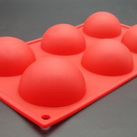 Moule à gâteau en silicone résistant à la chaleur Onequan, écologique, antiadhésif, sûr, 6 trous, demi-sphère, couleur personnalisée, moule à pâtisserie