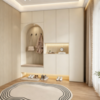 Meuble à chaussures contemporain pour entrée, système de rangement pour hall d'entrée, idéal pour projets d'aménagement intérieur de résidences haut de gamme