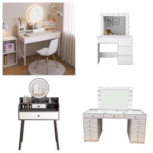 Coiffeuse de maquillage Offre Spéciale coiffeuse de maquillage avec lumières LED tiroir de rangement rotatif rétractable de <span class=keywords><strong>grande</strong></span> <span class=keywords><strong>capacité</strong></span> - Product Image 6