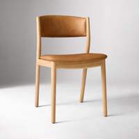JP nordique chaise de salle à manger en bois massif matériau en cuir PU doux confortable atmosphère Simple mode Surround dos pratique