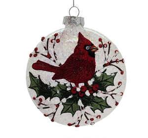 Adorno Navideño de Cristal Transparente con Pájaro Cardenal y Bayas de Acebo para Amantes de las Aves, Agrega un Toque de Rojo a tus Decoraciones Festivas - Product Image 2