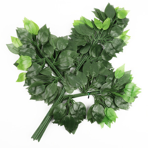 Flor de seda artificial para decoración de plantas, hojas verdes falsas de banyan para árbol grande, M236 - Product Image 6