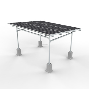 ระบบติดตั้งแผงโซลาร์เซลล์ภาคพื้นดิน carport อลูมิเนียมสี่เสา - Product Image 1