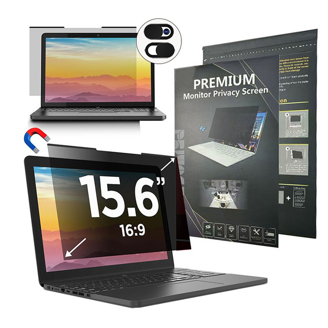 Magnetic PET Laptop Privacy Screen 15.6 Inch 16:9 (345 * 194mm) Removable Anti-Spy Computer Privacy Filter Shield Protector