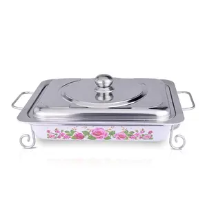Buffet catering stainless steel serving dishes with stand