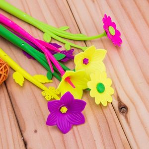 New Wholesale Creative Cute Flower Plastic Gel Ink <b>Pen</b> With Writing in Blue or Black Ink Custom Logo for Children Gift - Product Image 5