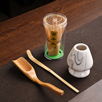 Ensemble de préparation du matcha en quatre pièces, cuillère à thé, accessoires en bambou, kit de fouet chasen